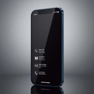 Le smartphone présente une interface d'application web progressive