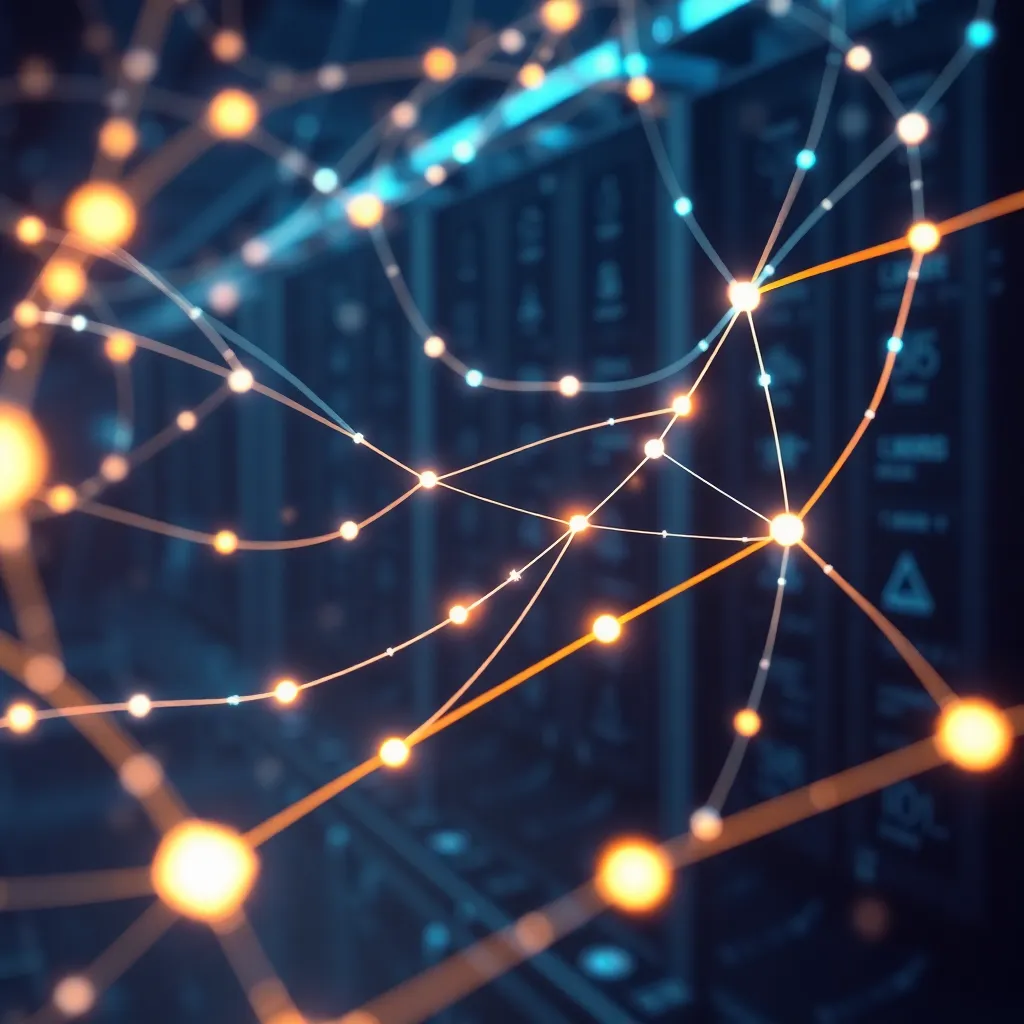Représentation futuriste de la cryptographie à résistance quantique dans l'hébergement web