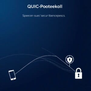 Représentation abstraite du protocole QUIC avec des appareils et des serveurs en réseau