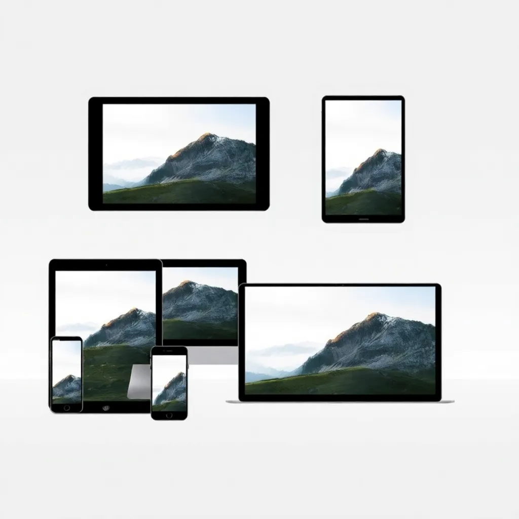 Affichage abstrait d'images responsives sur différents appareils