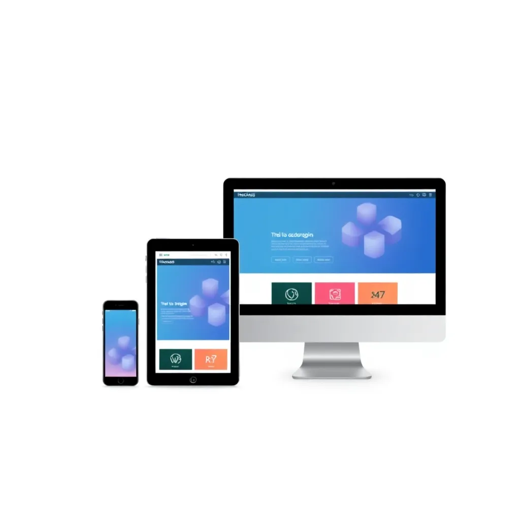 Illustration abstraite du responsive web design avec différents appareils