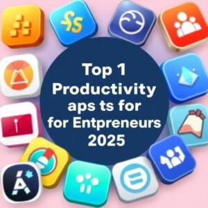 Collage du top 10 des applications de productivité pour les entrepreneurs en 2025