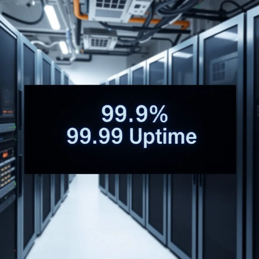 Salle de serveurs avec affichage pour 99,9% Uptime-Garantie