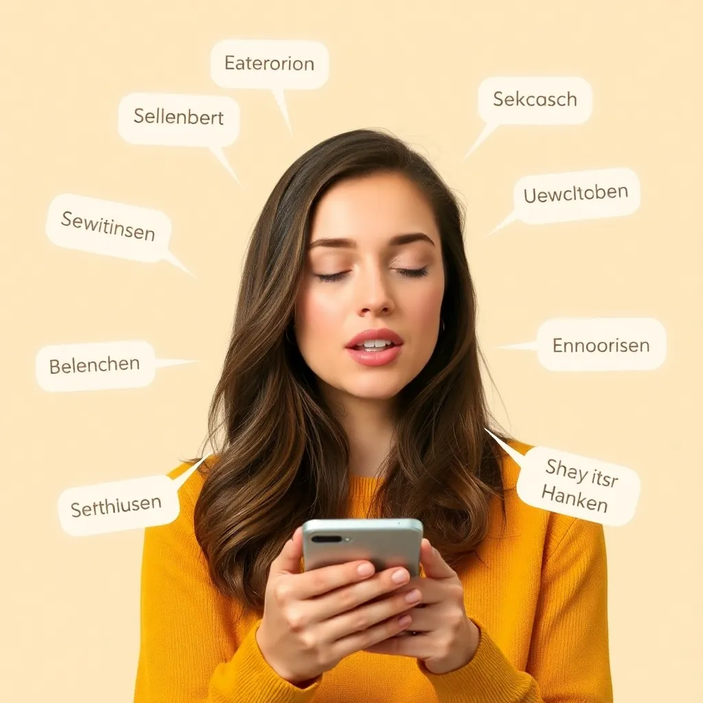 Visualisation de l'optimisation du Voice Search avec un smartphone et des bulles d'information