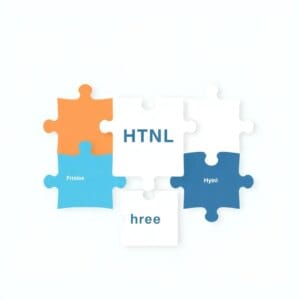 Représentation abstraite des Web Components modulaires en tant que pièces de puzzle interconnectées