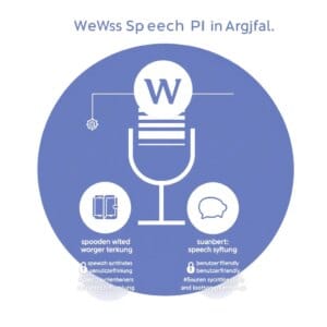 Graphique sur l'API Web Speech, axé sur la reconnaissance et la synthèse vocales.