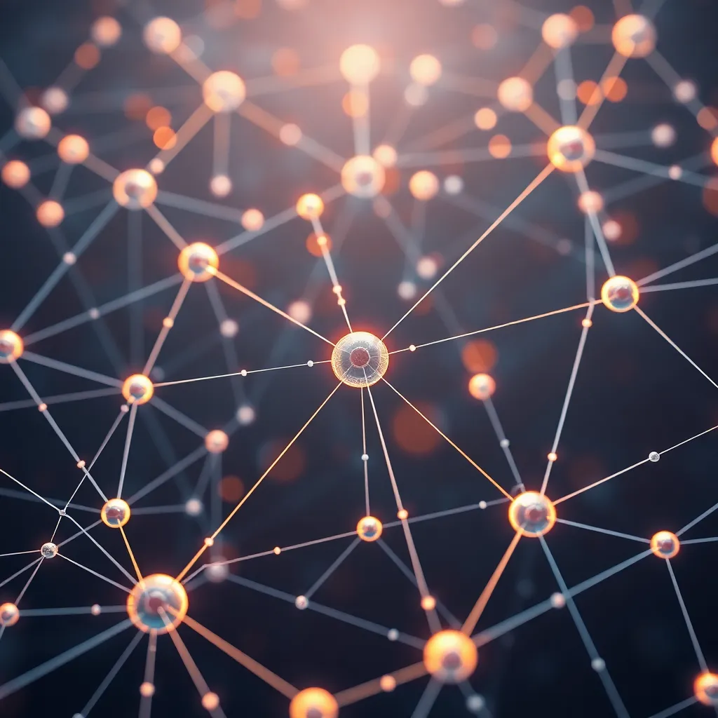 Représentation futuriste d'un réseau décentralisé pour l'hébergement Web3