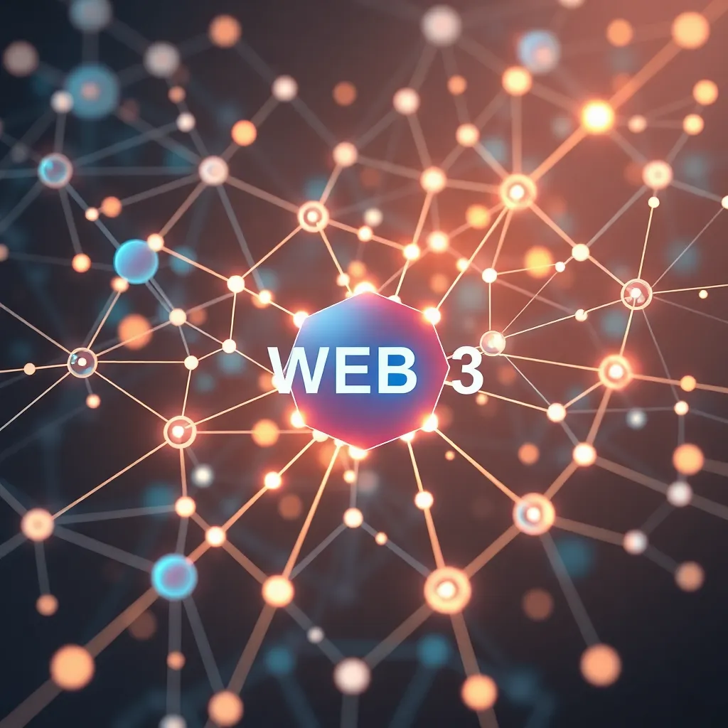 Représentation futuriste des technologies Web3 en réseau