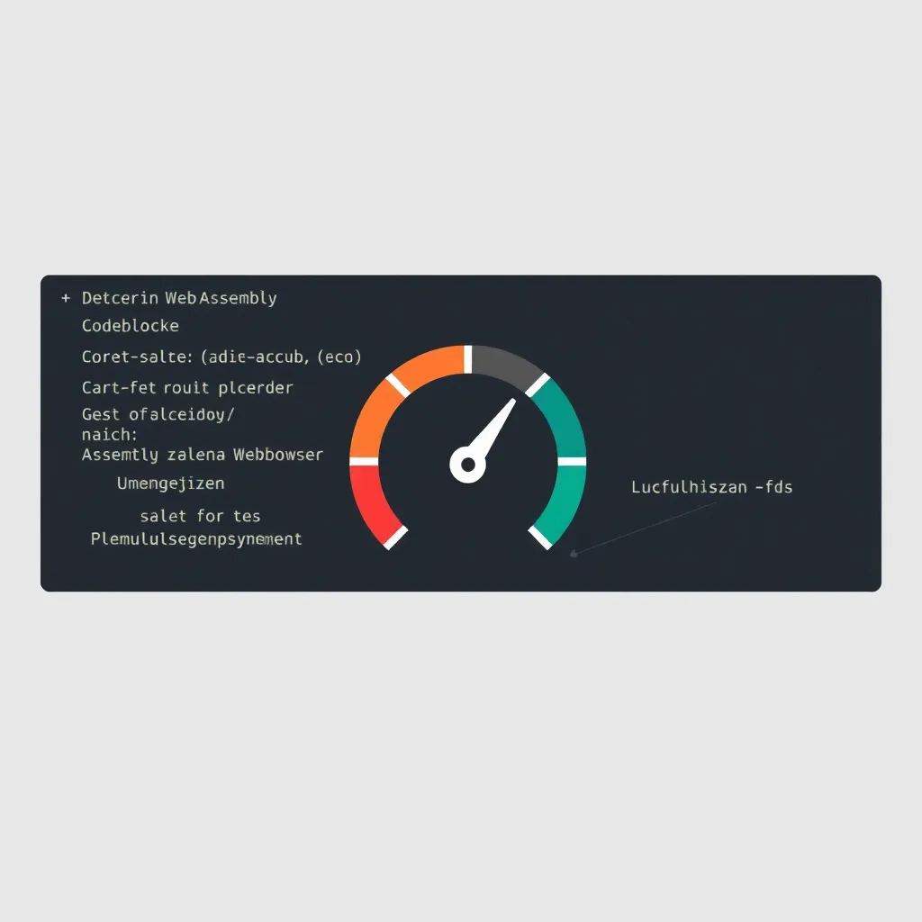 Représentation abstraite de l'intégration de WebAssembly dans les navigateurs web avec des icônes de performance