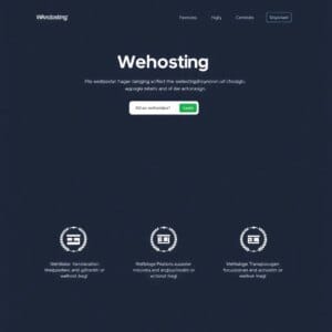 Page d'atterrissage optimisée pour l'hébergement web avec un design clair et un call-to-action clair