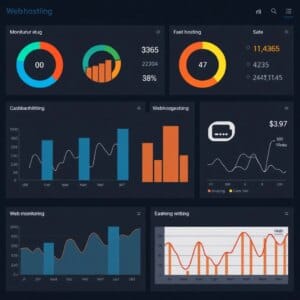 Tableau de bord avec graphiques de surveillance pour les services d'hébergement web