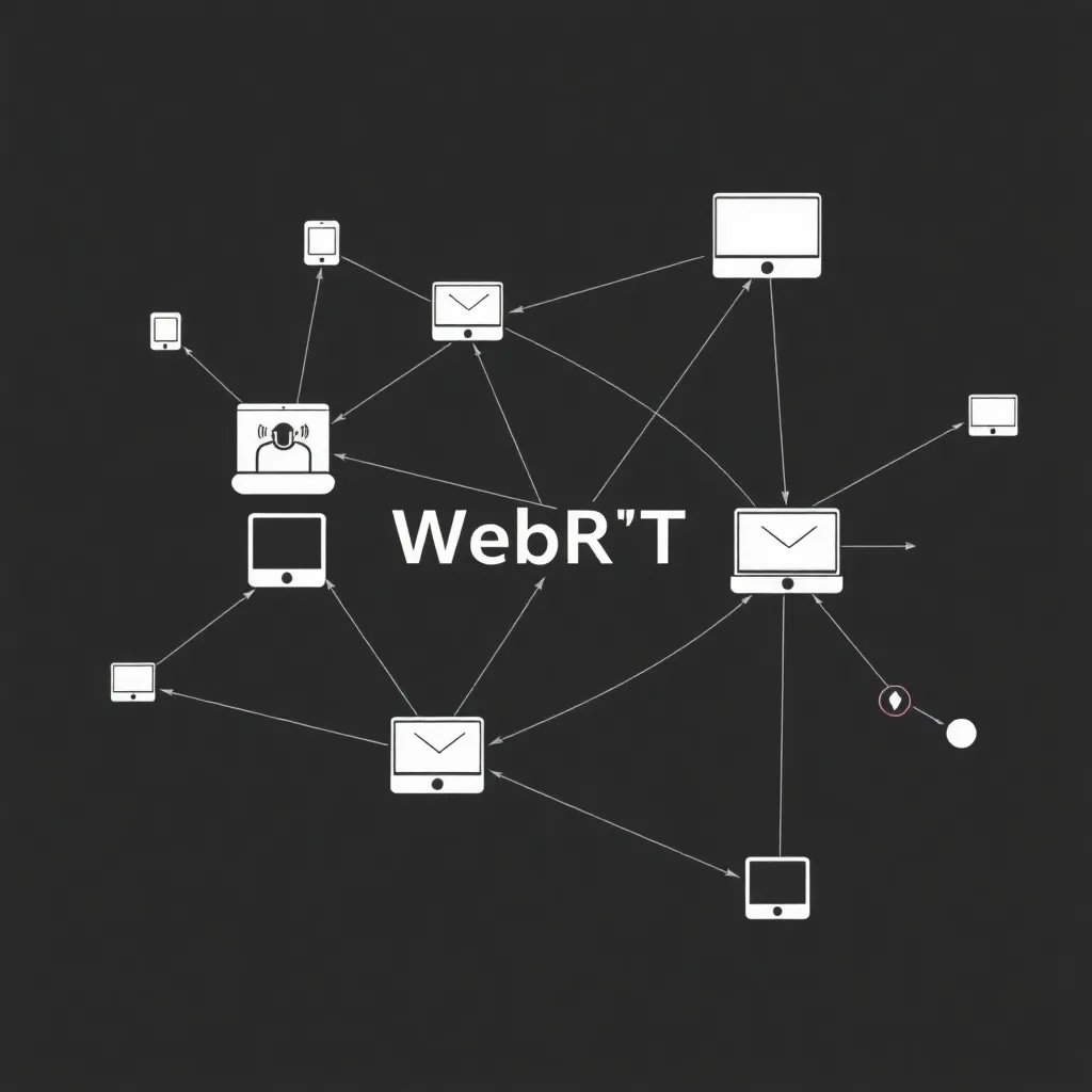 Représentation abstraite de WebRTC avec des appareils en réseau et des flux de communication