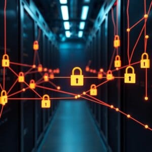 Représentation abstraite d'un réseau numérique avec le concept Zero Trust Security