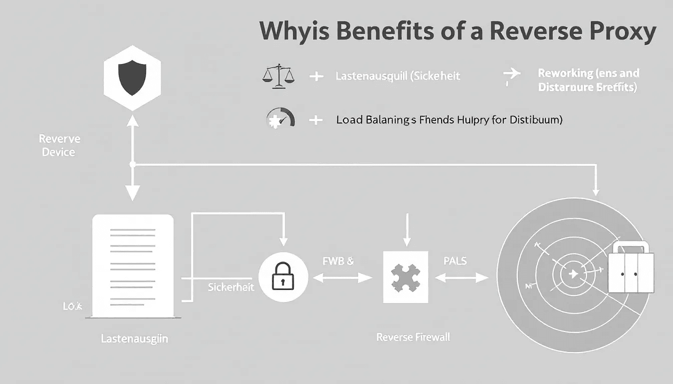 Un diagramme illustrant les avantages d'un reverse proxy tels que l'équilibrage des charges et la sécurité.
