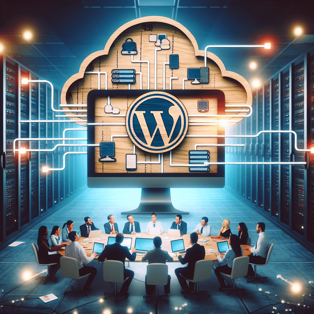 Le groupe Wordpress s'assoit à la table de conférence