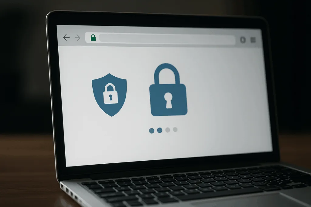 Activation du certificat SSL sur un site web sécurisé avec une icône de cadenas dans la barre d'adresse du navigateur