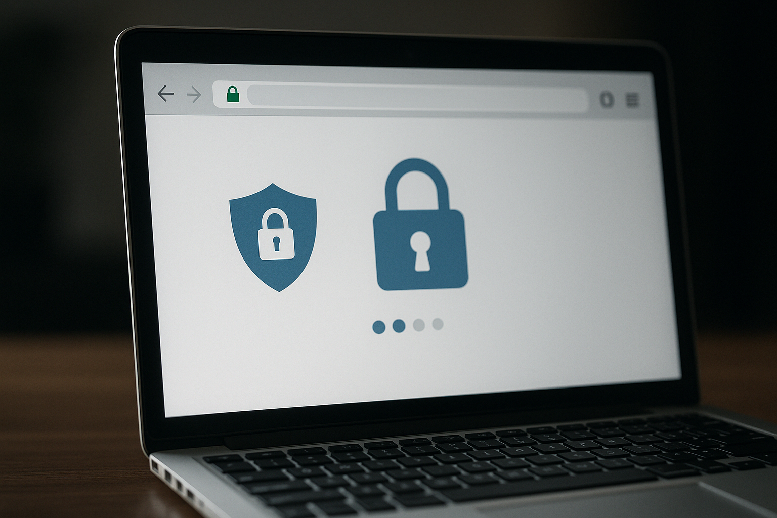 Activation du certificat SSL sur un site web sécurisé avec une icône de cadenas dans la barre d'adresse du navigateur