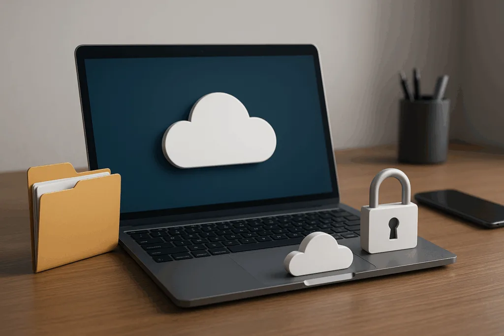 Comparaison du stockage dans le cloud en 2025 - représentation moderne de l'espace de travail