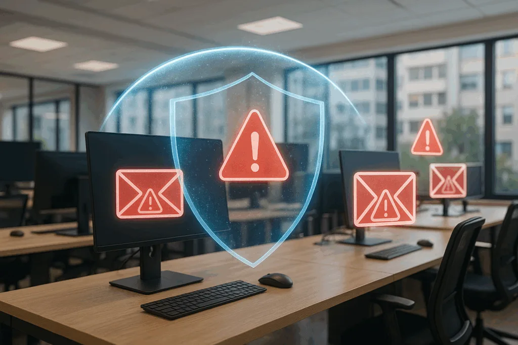 Systèmes informatiques de bureau protégés par des technologies numériques anti-spam