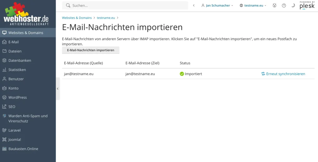 email import Capture d'écran.