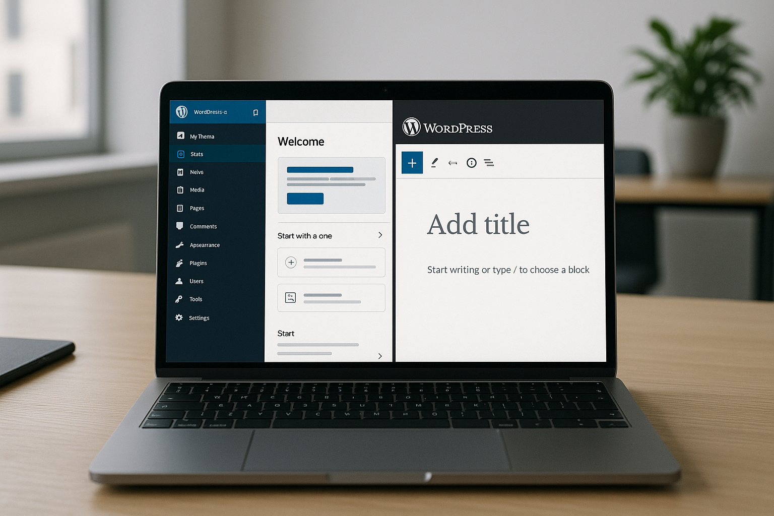 Comparaison de WordPress.com et WordPress.org sur les écrans d'ordinateurs portables
