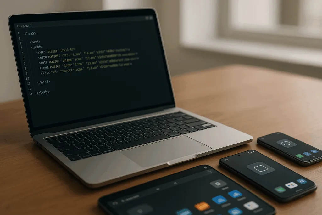 Intégration de favicon sur Apple, Android et Windows avec vue du code