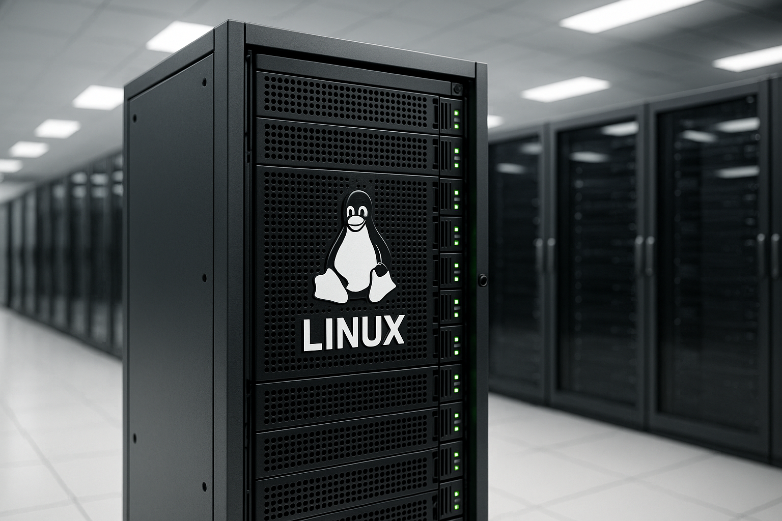 Serveur Linux sécurisé dans un centre de données moderne avec Server Hardening
