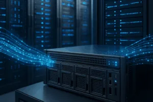 Centre de serveurs avec architecture reverse proxy et racks de serveurs
