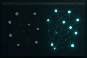 Diagramme de réseau avec pages web indexées et exclues séparées