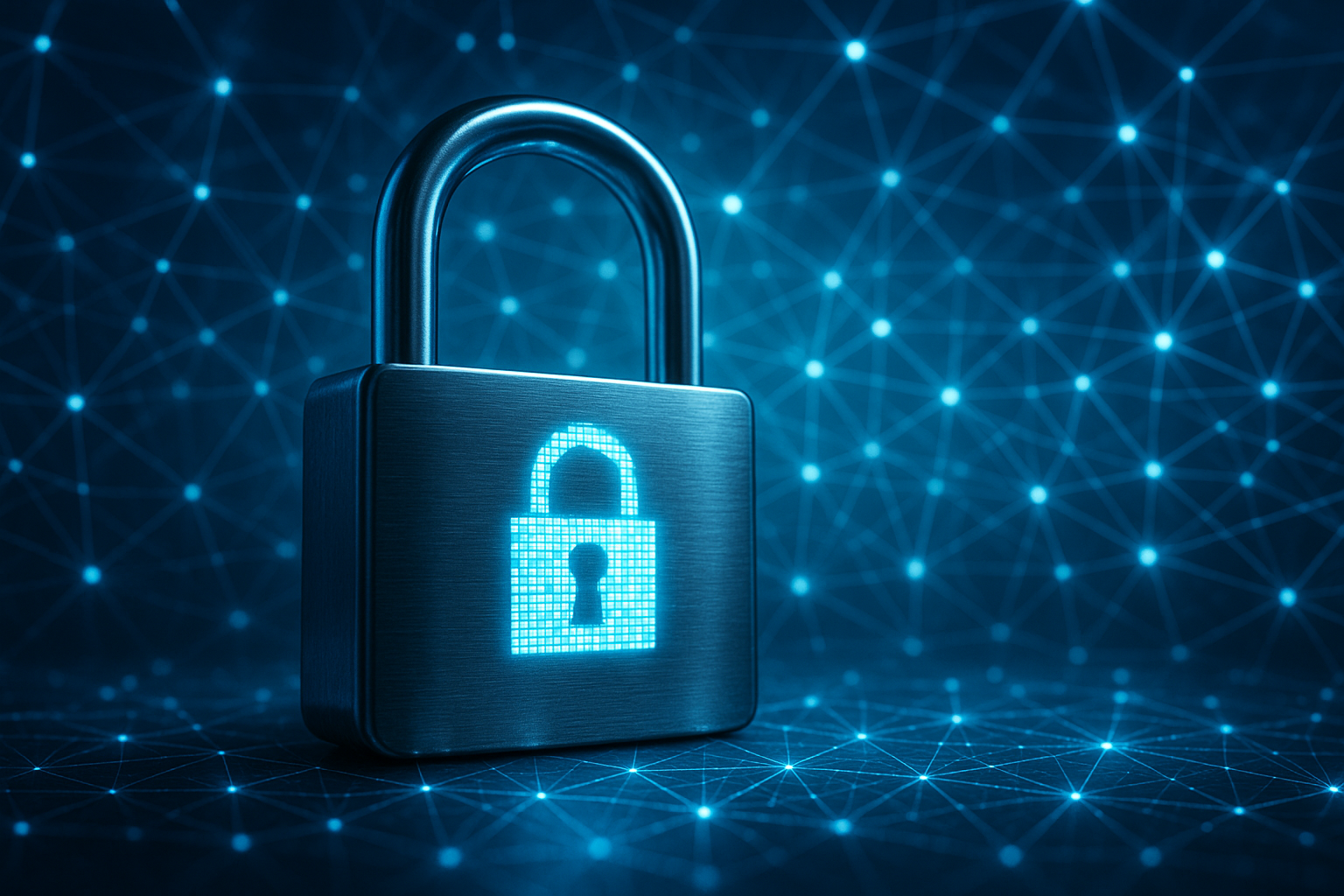 Verrou numérique photoréaliste symbolisant le cryptage SSL/TLS