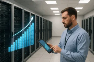 Salle de serveur avec admin lors de la mise à niveau de l'espace web All-Inkl