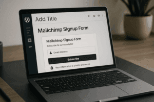 Intégration de Mailchimp et WordPress conforme à la RGPD sur ordinateur portable