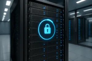 Serveur dans le centre de données avec processus de sauvegarde rsync en cours d'exécution