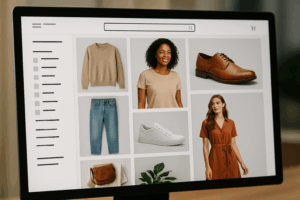 Boutique en ligne moderne avec un référencement bien structuré et des catégories de produits claires