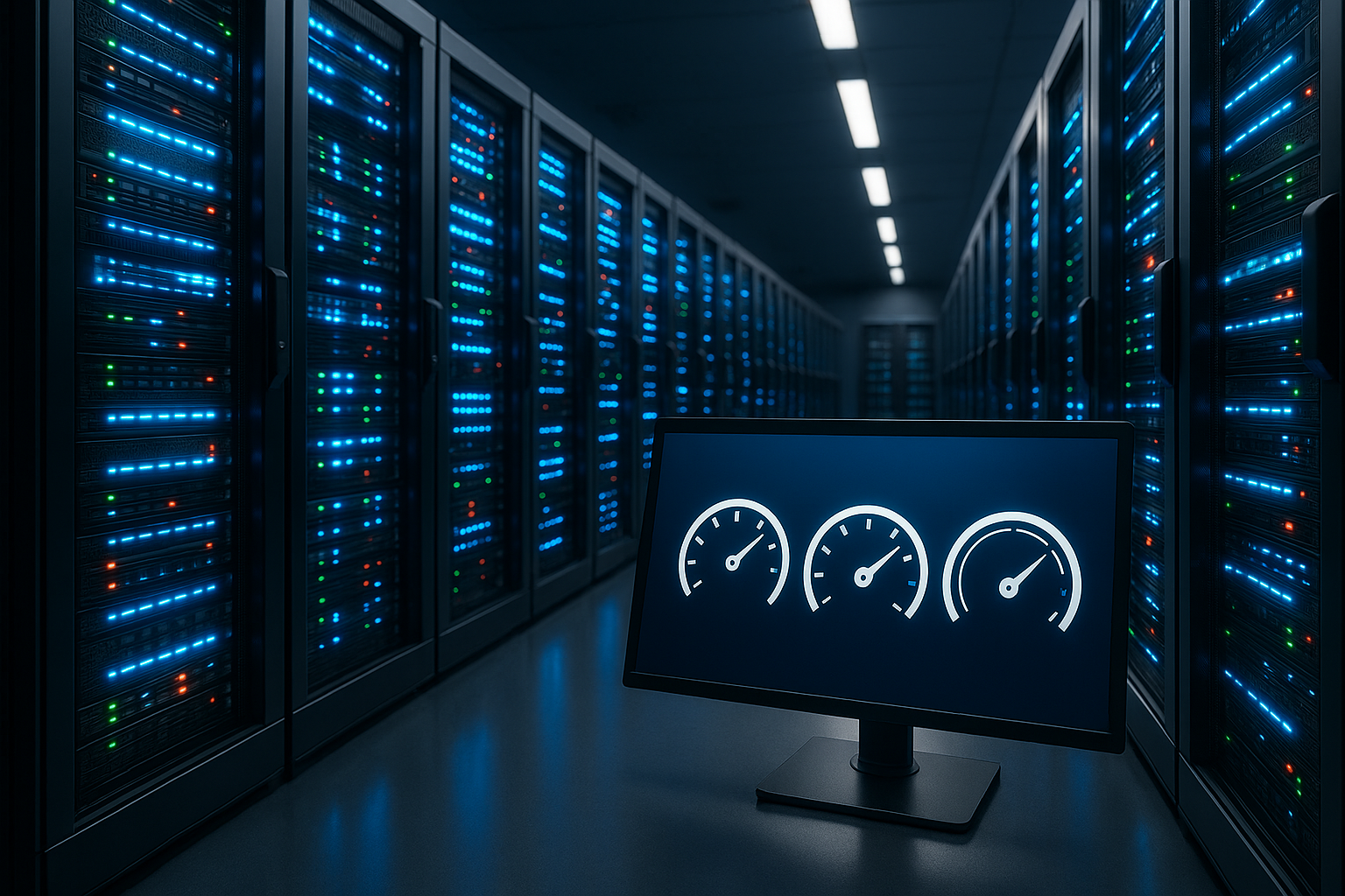 Architecture de serveur ultramoderne avec des serveurs haute performance pour un hébergement rapide de WordPress