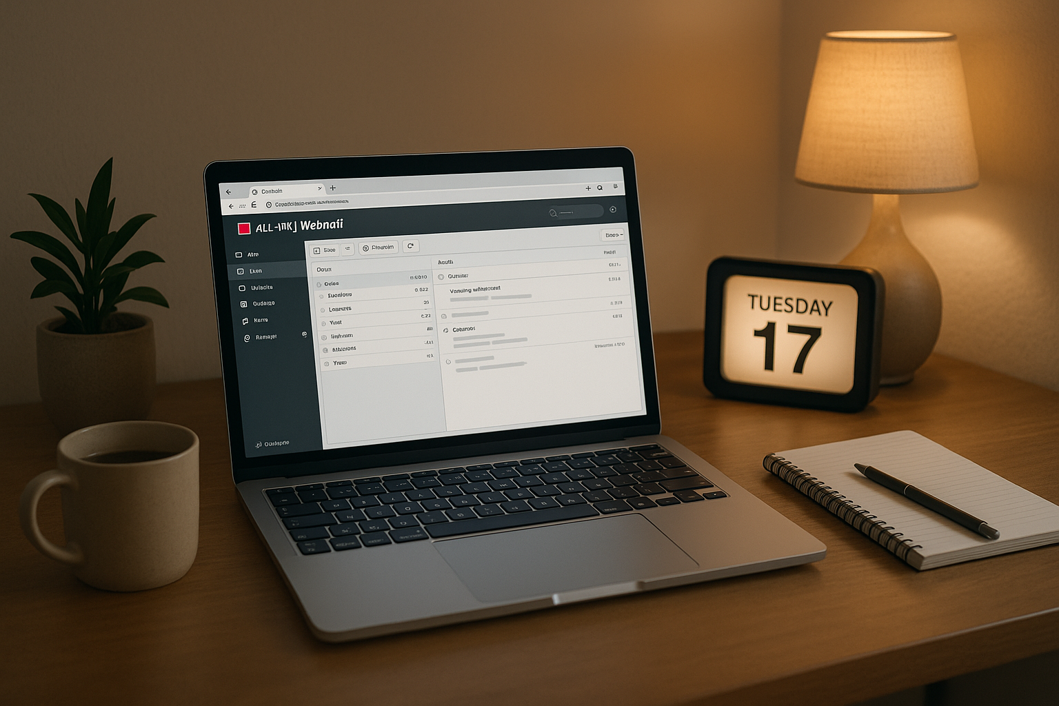 Interface webmail All-Inkl ouverte dans le client de messagerie de bureau sur l'ordinateur portable