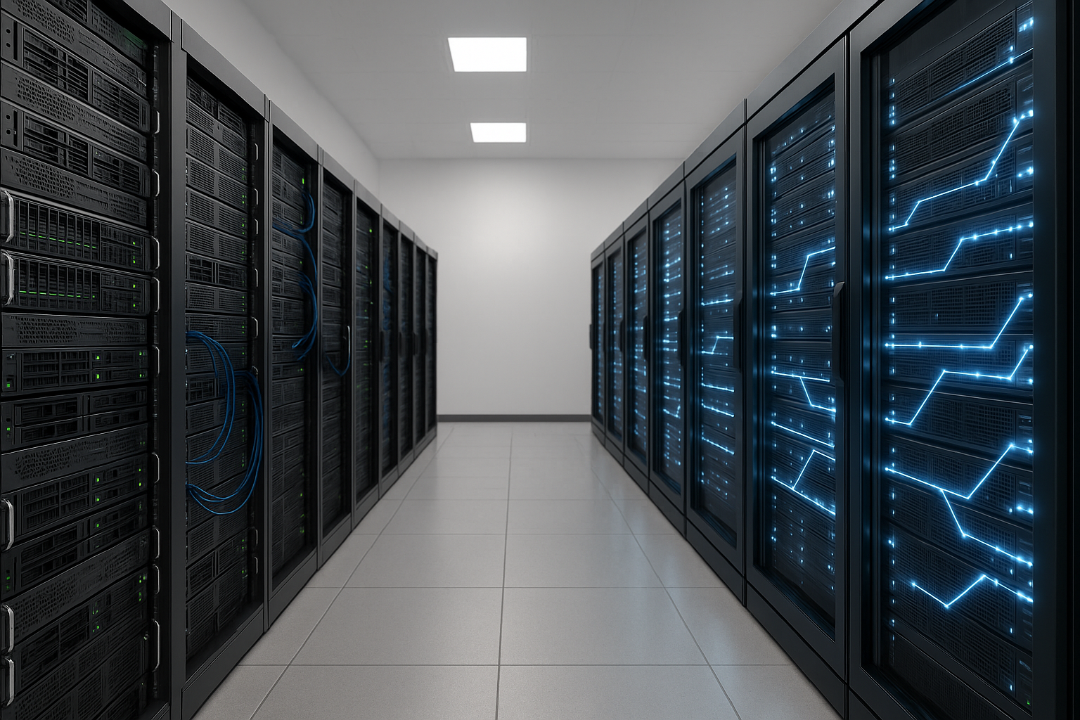 Centre de données avec serveurs bare metal et virtualisés côte à côte