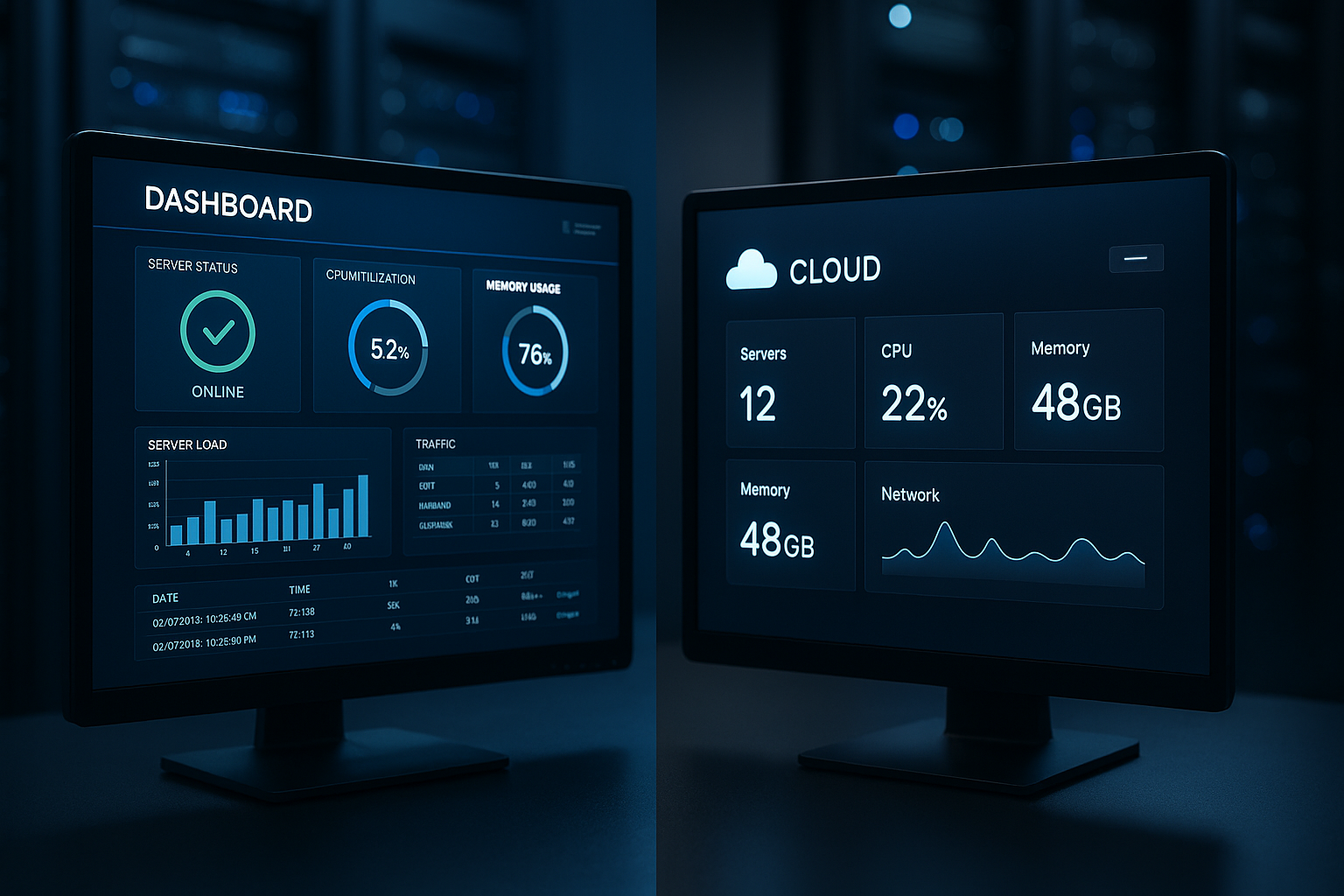 Comparaison entre un cPanel traditionnel et un Enhance Control Panel moderne dans un environnement de serveur professionnel