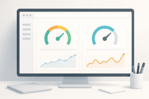 Visualisation moderne du tableau de bord avec les métriques PageSpeed et Lighthouse