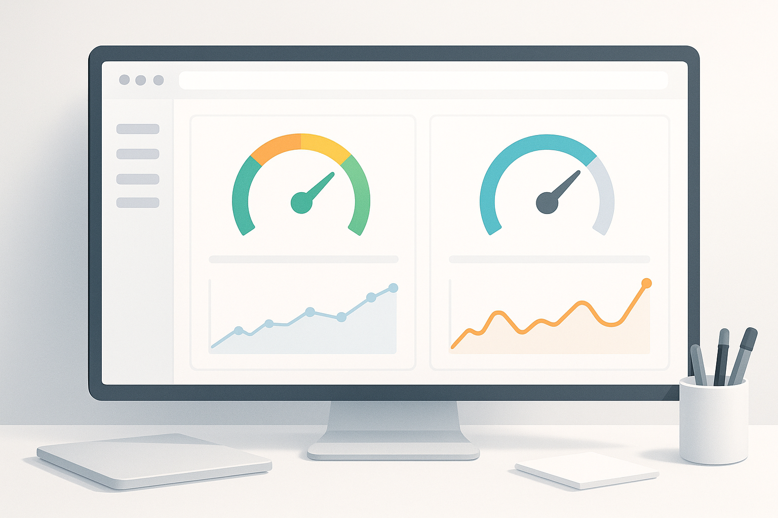 Visualisation moderne du tableau de bord avec les métriques PageSpeed et Lighthouse