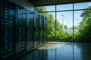 Un centre de données durable utilisant des énergies renouvelables et une technologie verte pour un hébergement web respectueux de l'environnement