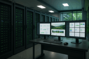 Data Center moderne pour l'hébergement multi-domaines avec plusieurs serveurs