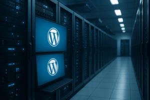 Grand centre de données avec matériel d'hébergement multisite WordPress