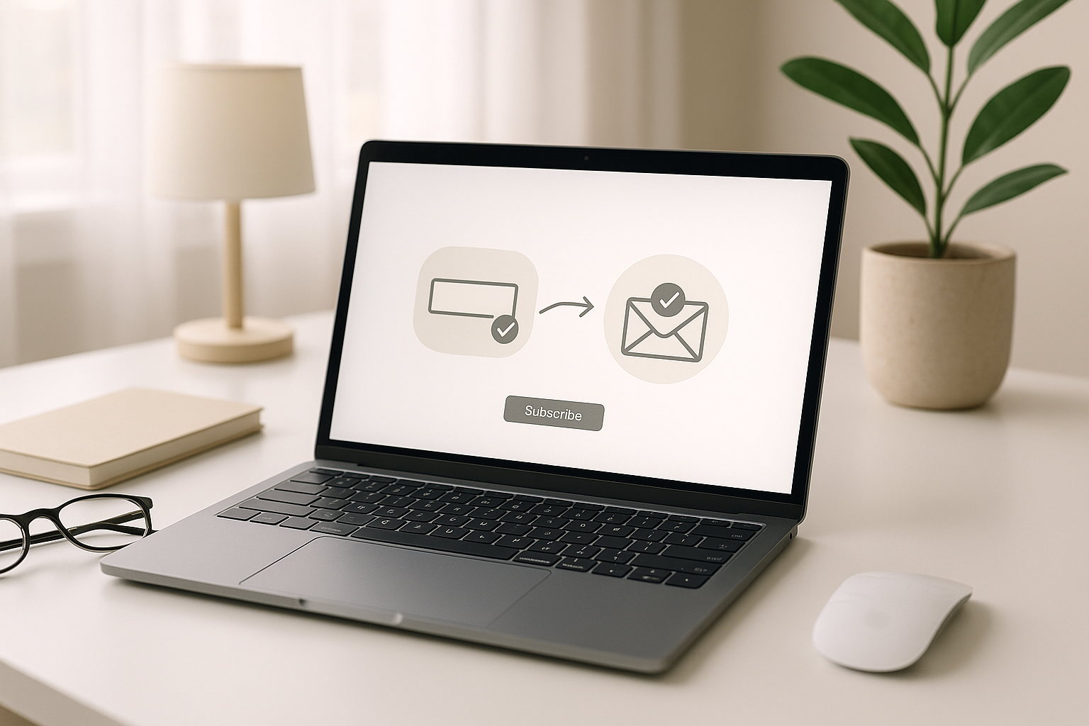 Inscription à la newsletter avec double opt-in sur ordinateur portable