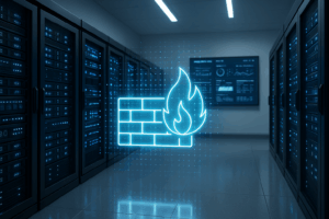 Salle de serveurs avec pare-feu numérique Next-Gen Visualisation pour l'hébergement web
