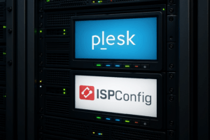 Rack de serveurs avec Plesk et panneaux de contrôle ISPConfig