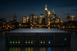 Image d'un serveur rack dans un centre de données