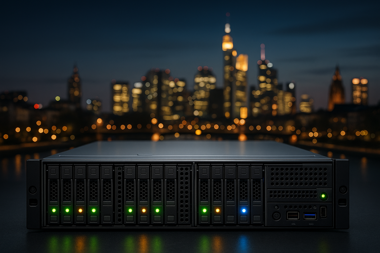 Image d'un serveur rack dans un centre de données
