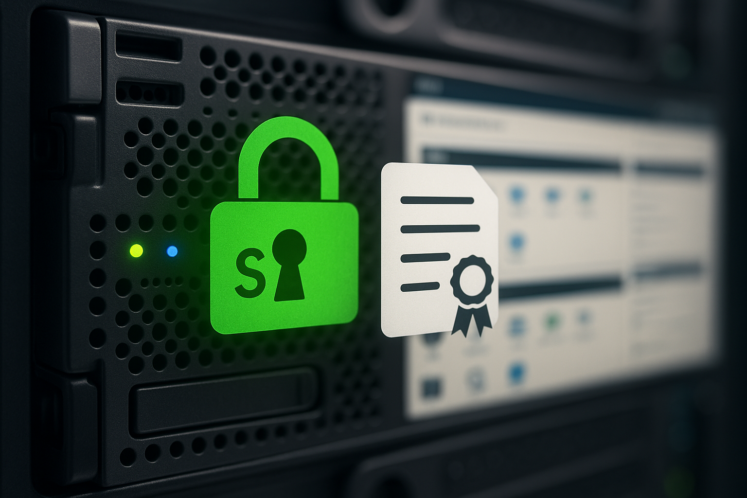 Serveur web sécurisé avec verrou SSL et certificat numérique