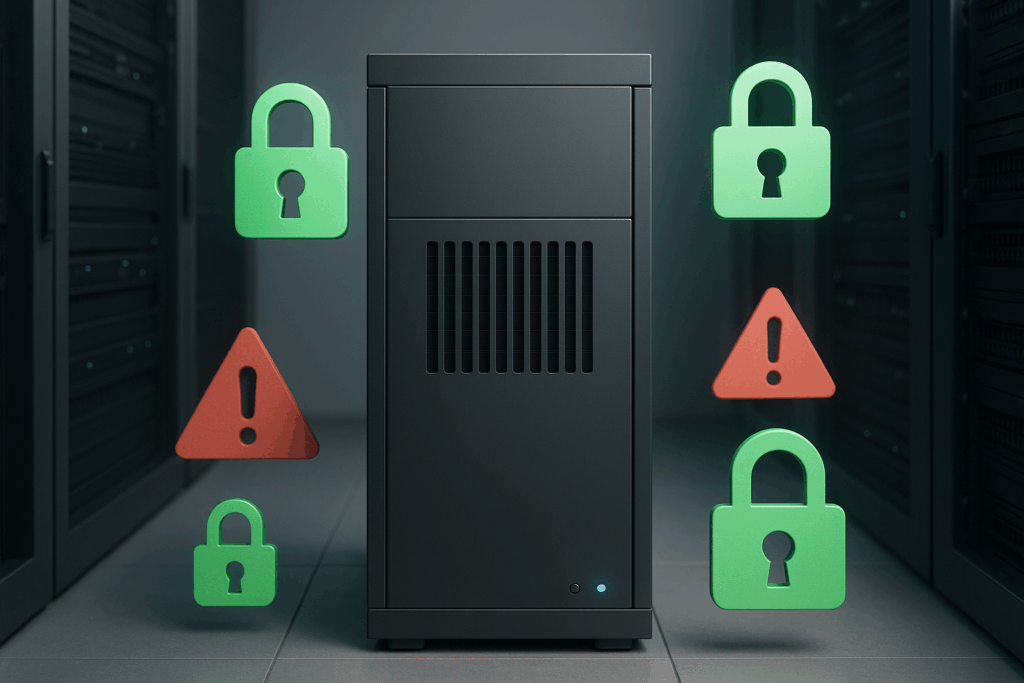 Hébergement SSL Sécurité avec des serveurs web et des cadenas verts